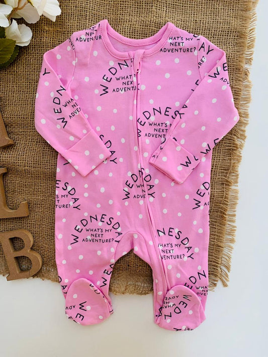 George “WEDNESDAY,What's my next Adventure” Zipped Sleepsuit