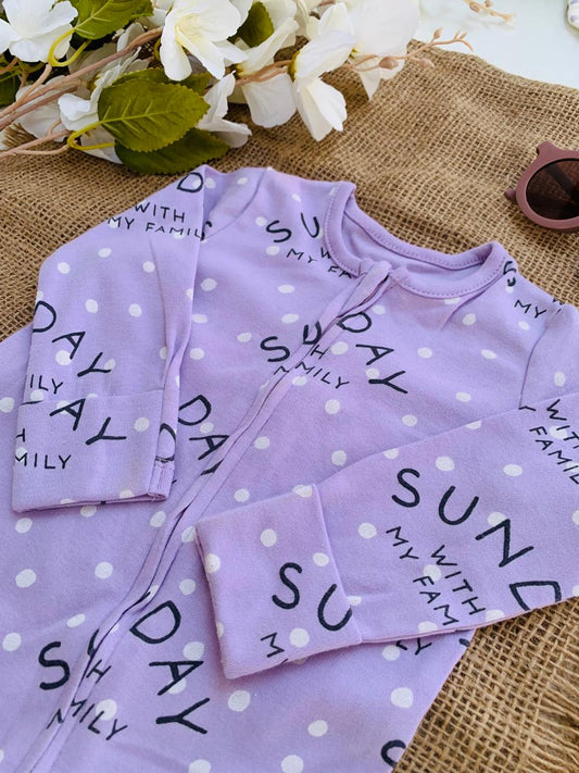 George “ SUNDAY with my Family” Zipped Sleepsuit