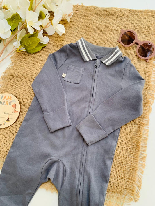 Tu Clothing zipped Grey Polo Sleepsuit