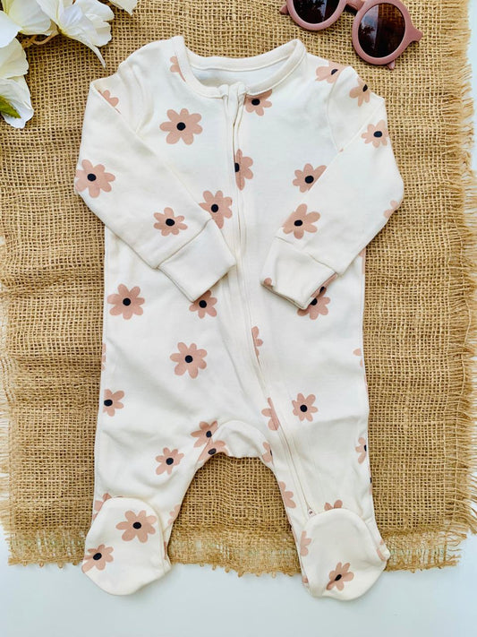 George Floral Zipped Sleepsuit
