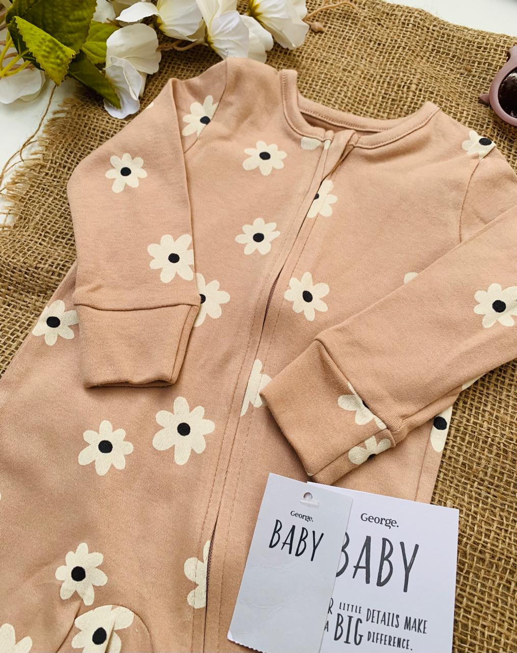 George Floral Zipped Sleepsuit