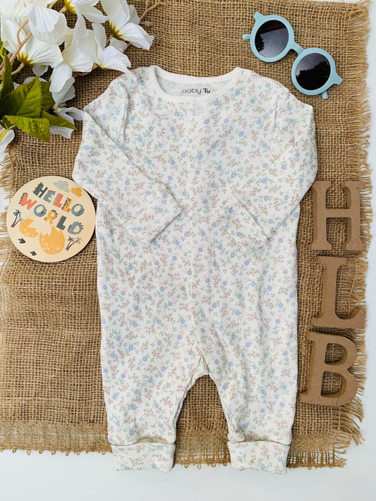 Tu Clothing Ribbed Small Flowers Sleepsuit