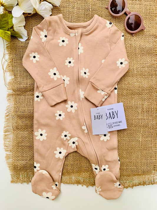 George Floral Zipped Sleepsuit