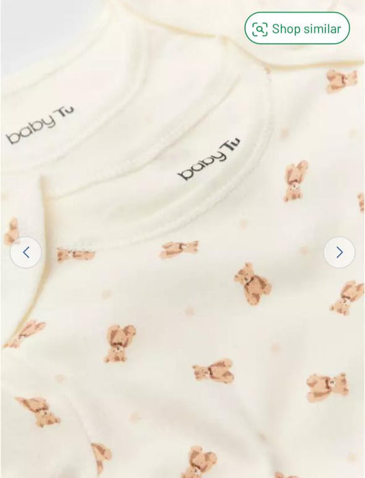 TU Clothing Pack of 5 Bears Print Bodysuits