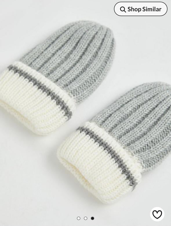 George Gray double pom pom knitted Cap & Mittens