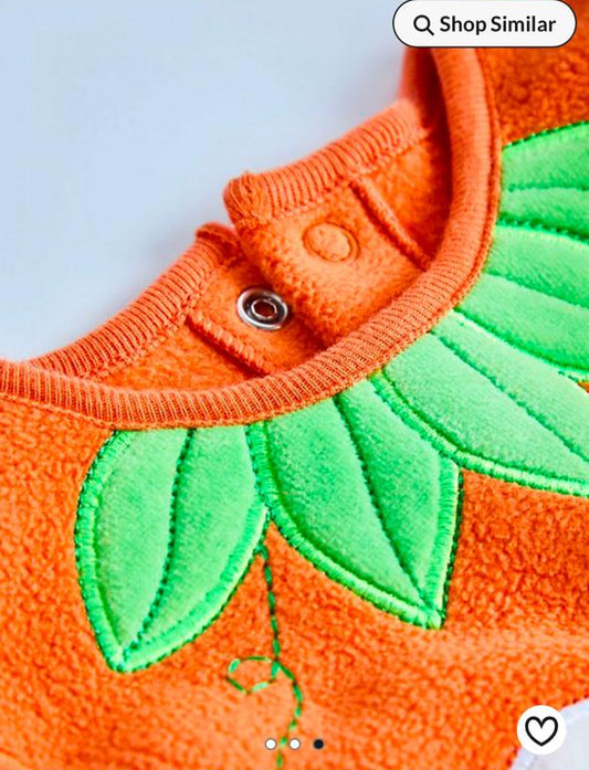 George Pumpkin Fleece Sleepsuit with Cap