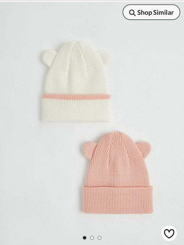 George Pack of 2 3D Ear Knitted Hats