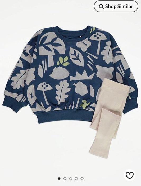 George Leaf print Sweatshirt & Legging Set