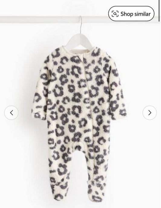 TU Clothing Leopard Fleeced Sleepsuit