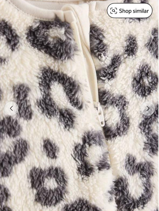 TU Clothing Leopard Fleeced Sleepsuit