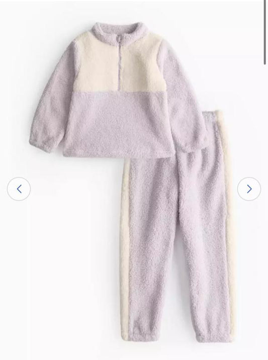 Tu Clothing Lilac Borg Fleece Shirt & Trouser Set