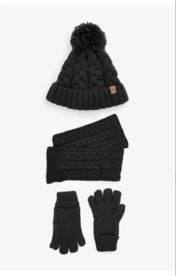 Next 3pc Knitted Hat Gloves & Scraf Set