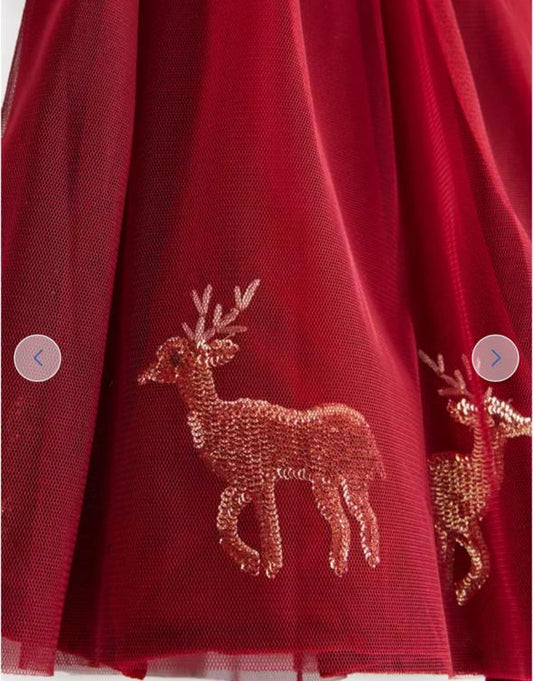 Tu Clothing Velvet Sequin Reindeer Frock