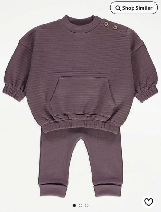 George Plum Quilted Sweatshirt & Trouser Set