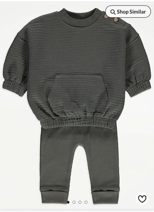 George Quilted Sweatshirt & Trouser Set