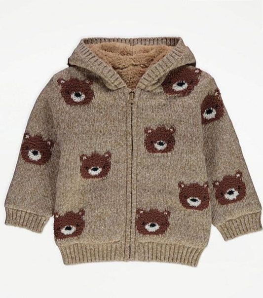 George Bear Knitted Zipped up Cardigan