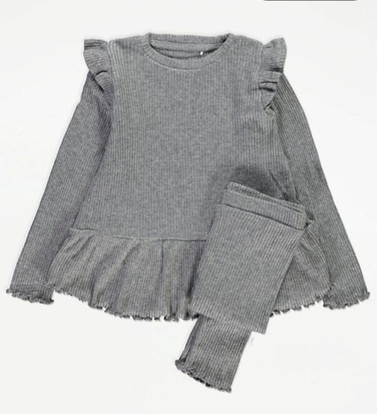 George Silver Glitter Knitted Top & Tights Set