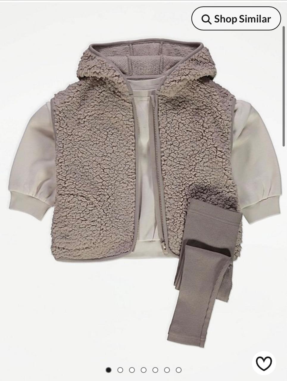 George Mocha Fleece Hooded Gilet Sweatshirt & Legging Set