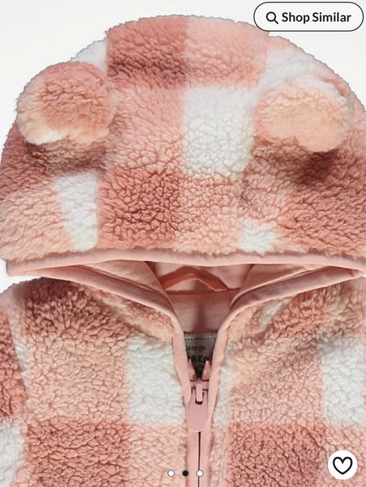 George Checked Sherpa Hooded Jacket