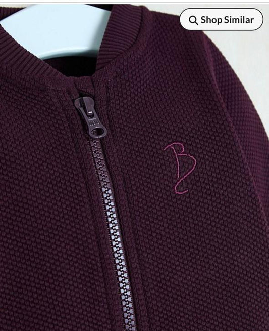 George Burgundy Textured Sleepsuit