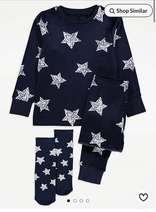 George Printed Stars Shirt & Trouser with Socks