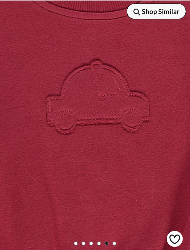 George Burgundy Appliqued Car Sweatshirt & Trouser Set