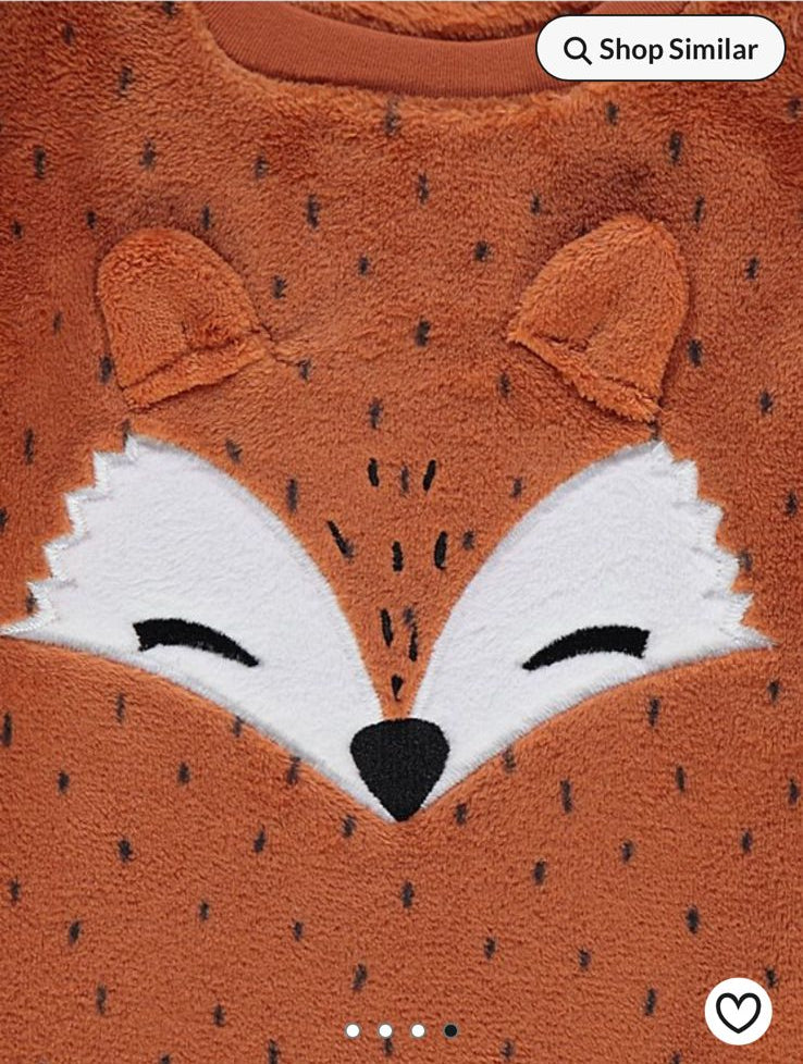 George Printed Fox Face Fleeced shirt & Trouser Set