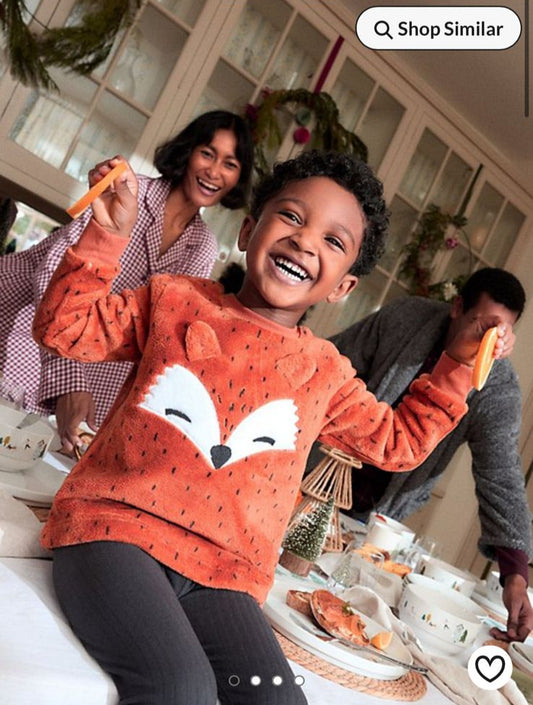 George Printed Fox Face Fleeced shirt & Trouser Set