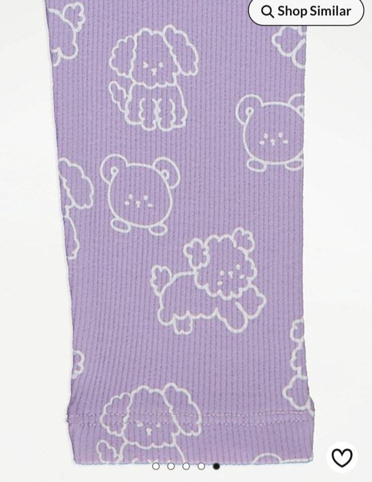 George Lilac Puppy Cute Crew Sweatshirt & Leggings Set