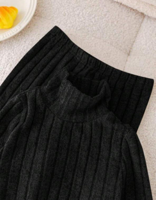 SHEIN Velvet High Neck & Trouser Set