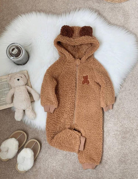 SHEIN Embroided Bear Pram Suit