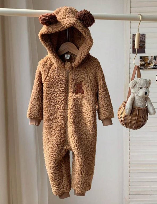 SHEIN Embroided Bear Pram Suit