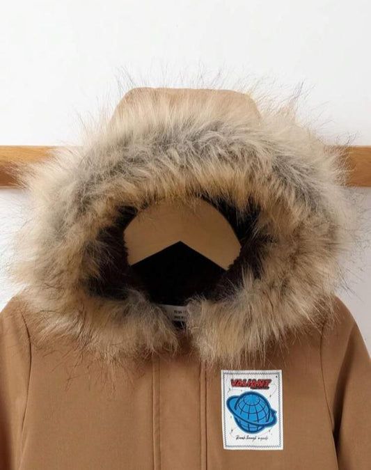 SHEIN Fur Hooded Jacket