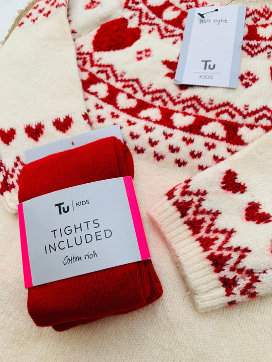 Tu Clothing Hearts Frock with Leggings