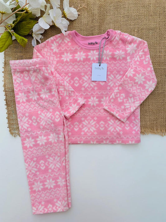 TU Clothing Floral Fleeced Shirt & Trouser Set