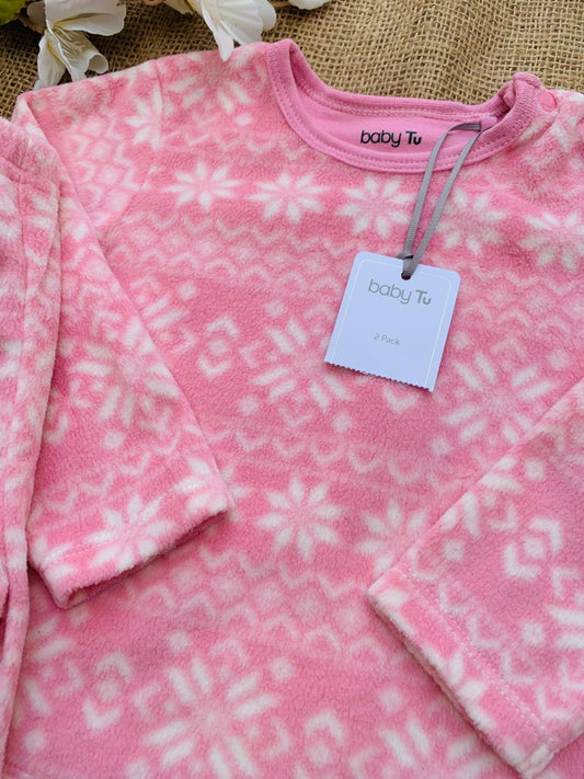 TU Clothing Floral Fleeced Shirt & Trouser Set