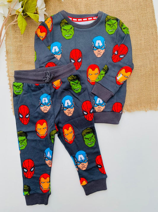 George Printed All over Marvel Sweatshirt & Trouser Set