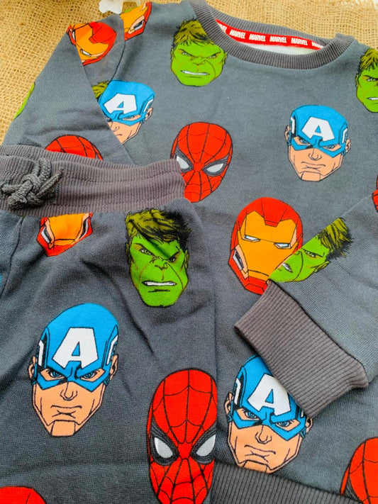 George Printed All over Marvel Sweatshirt & Trouser Set