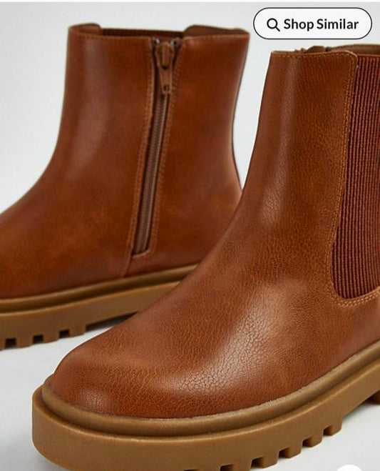 George Tan Ribbed Side Chelsea Boot