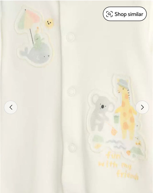 Tu Clothing Appliquéd Koala Sleepsuit