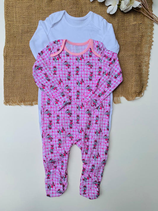 George Minnie Mouse Pack of 2 Sleepsuits