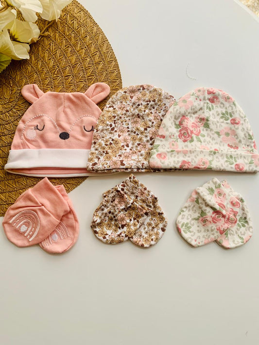 Pack of 3 Caps & Mittens Set