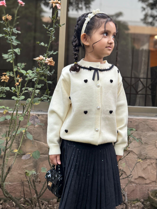 Knitted Cardigan with Glittery Skirt