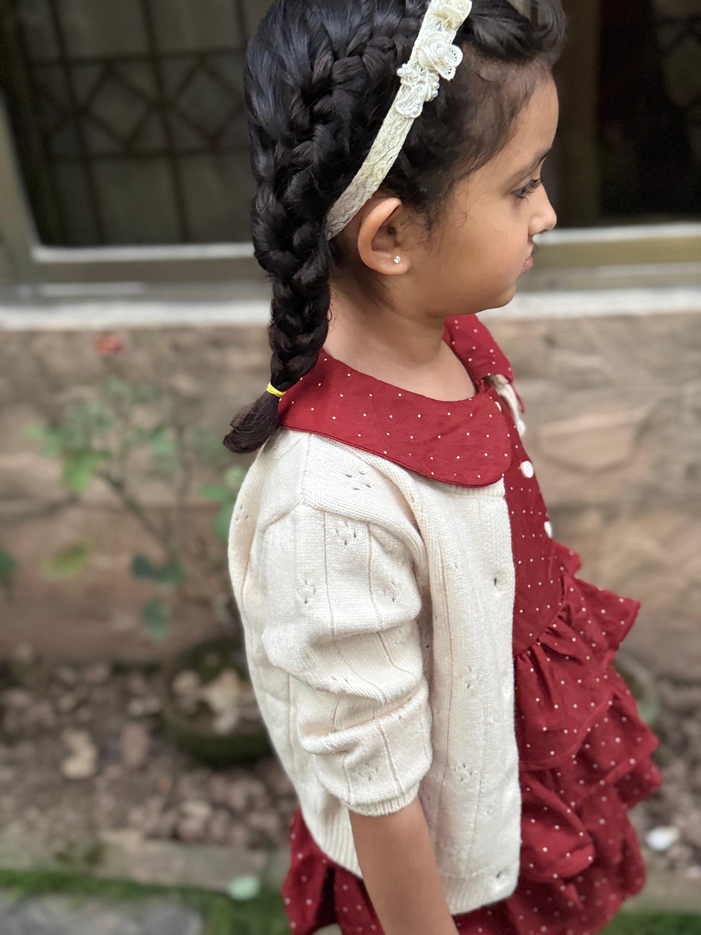 Frock with Knitted Cardigan