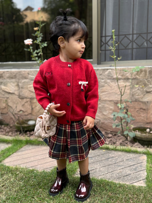 Knitted Cardigan with Skirt