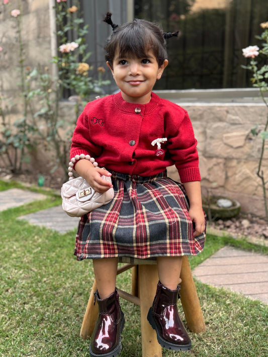 Knitted Cardigan with Skirt