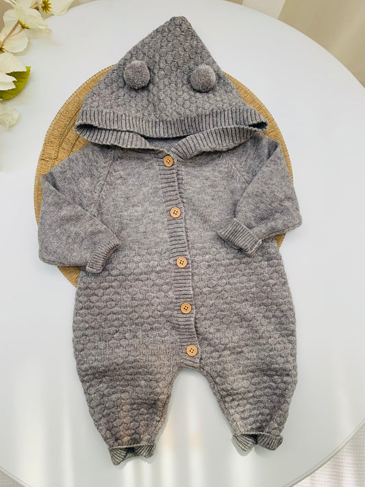 Knitted Hooded Sleepsuit