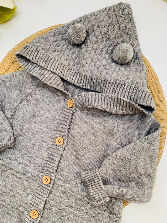 Knitted Hooded Sleepsuit