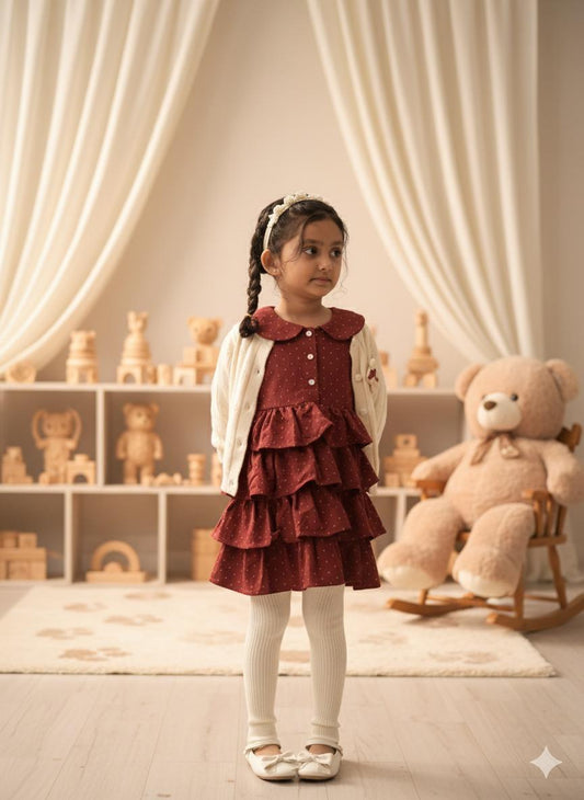 Frock with Knitted Cardigan