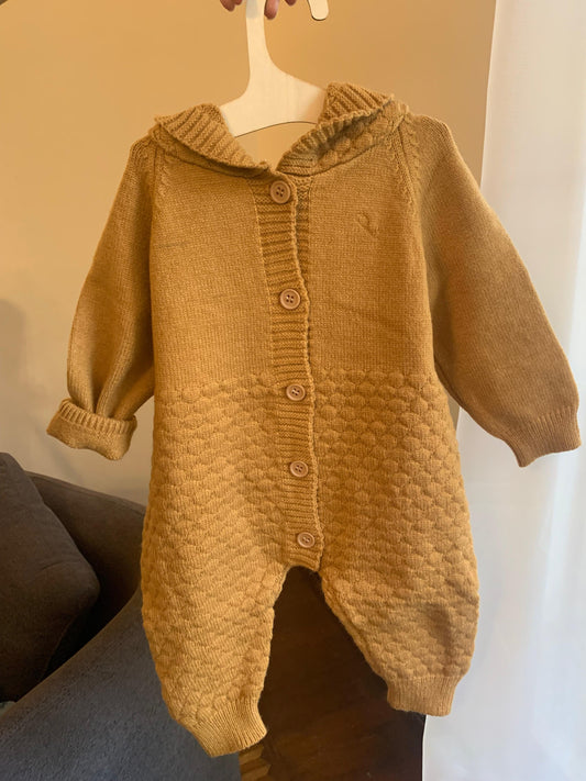 Knitted Mustard Sleepsuit